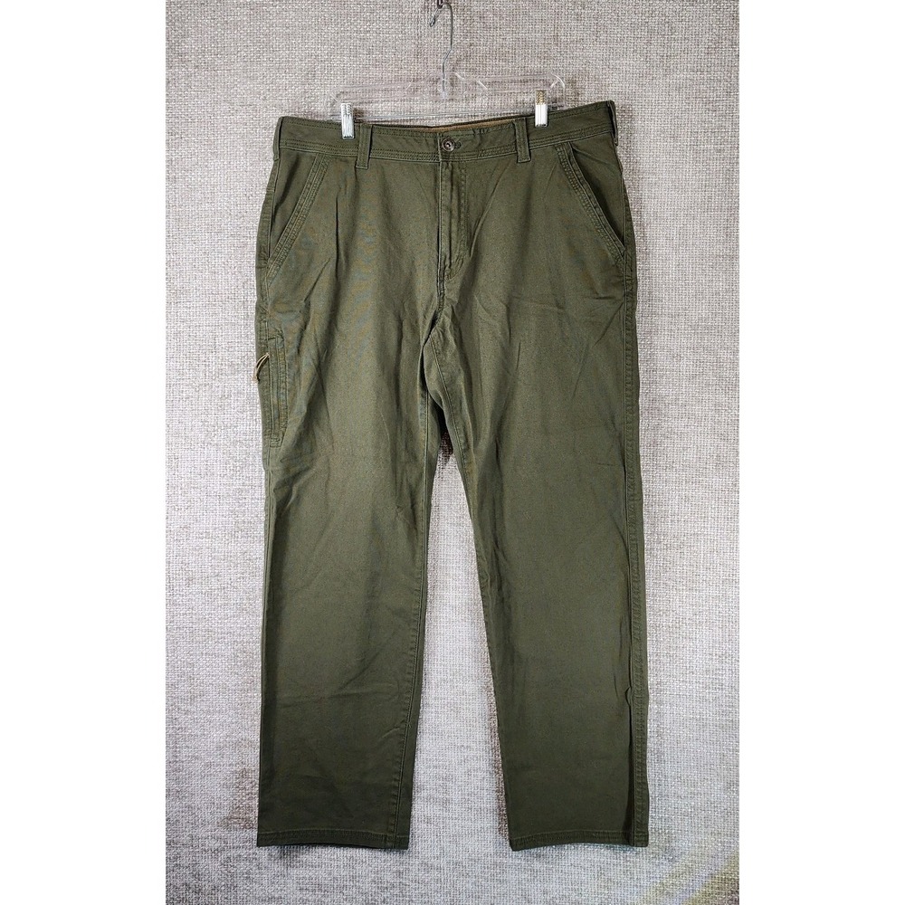 Legendary Outfitters Stretch Canvas Pants Mens 38x32 Green Cargo Comfort NWT